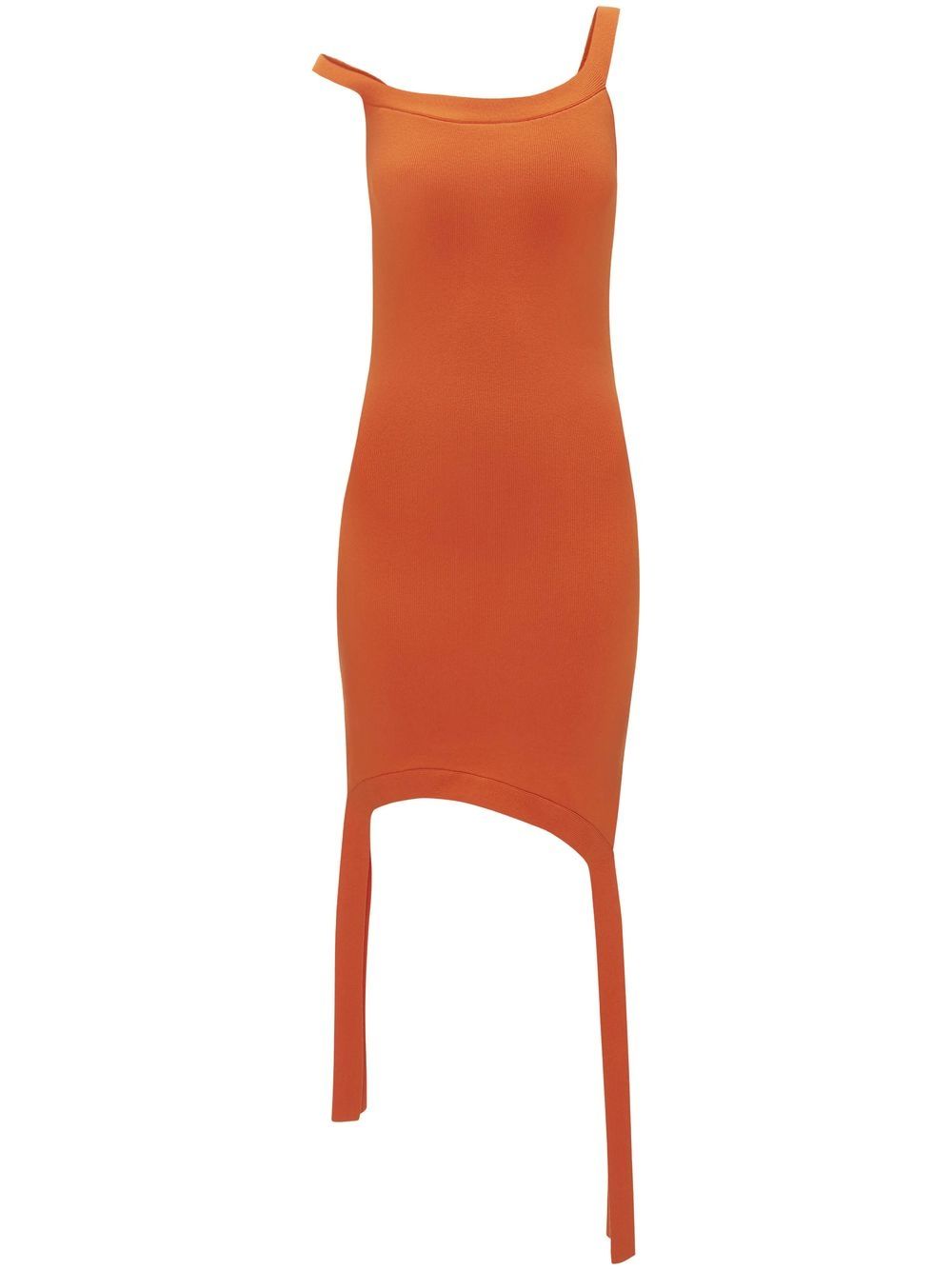 Orange Stretch Polyester Blend Mini Dress