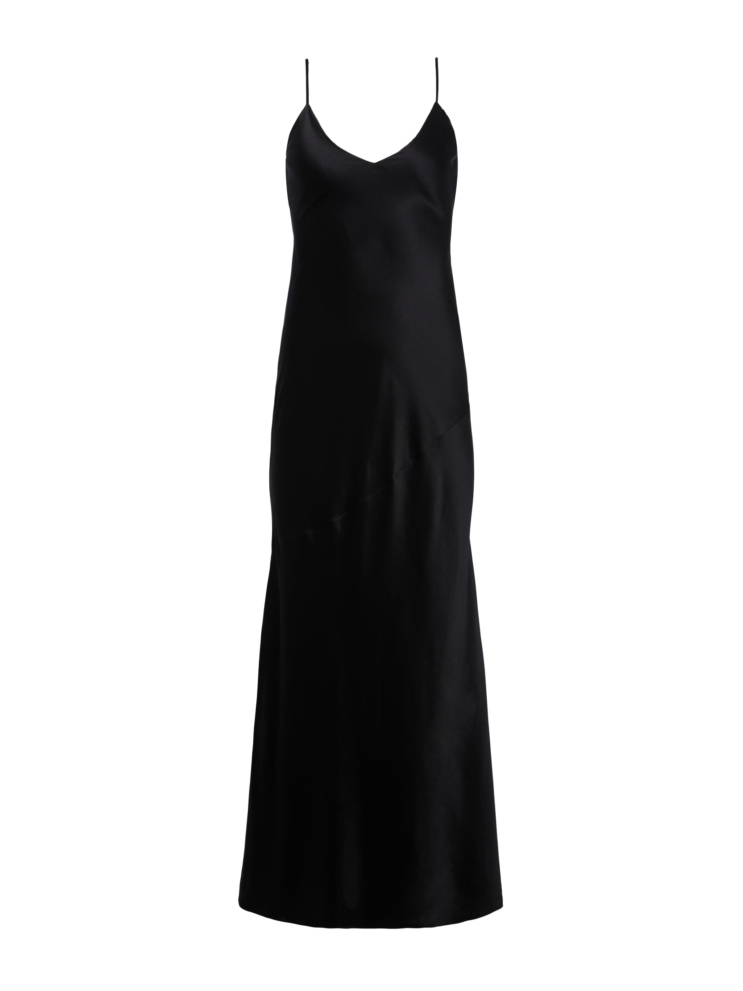 Serita Silk Slip Dress In Black