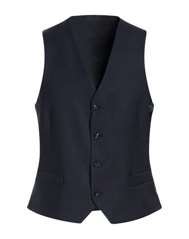 Man Tailored Vest Midnight blue Size 42 Polyester, Virgin Wool, Lycra