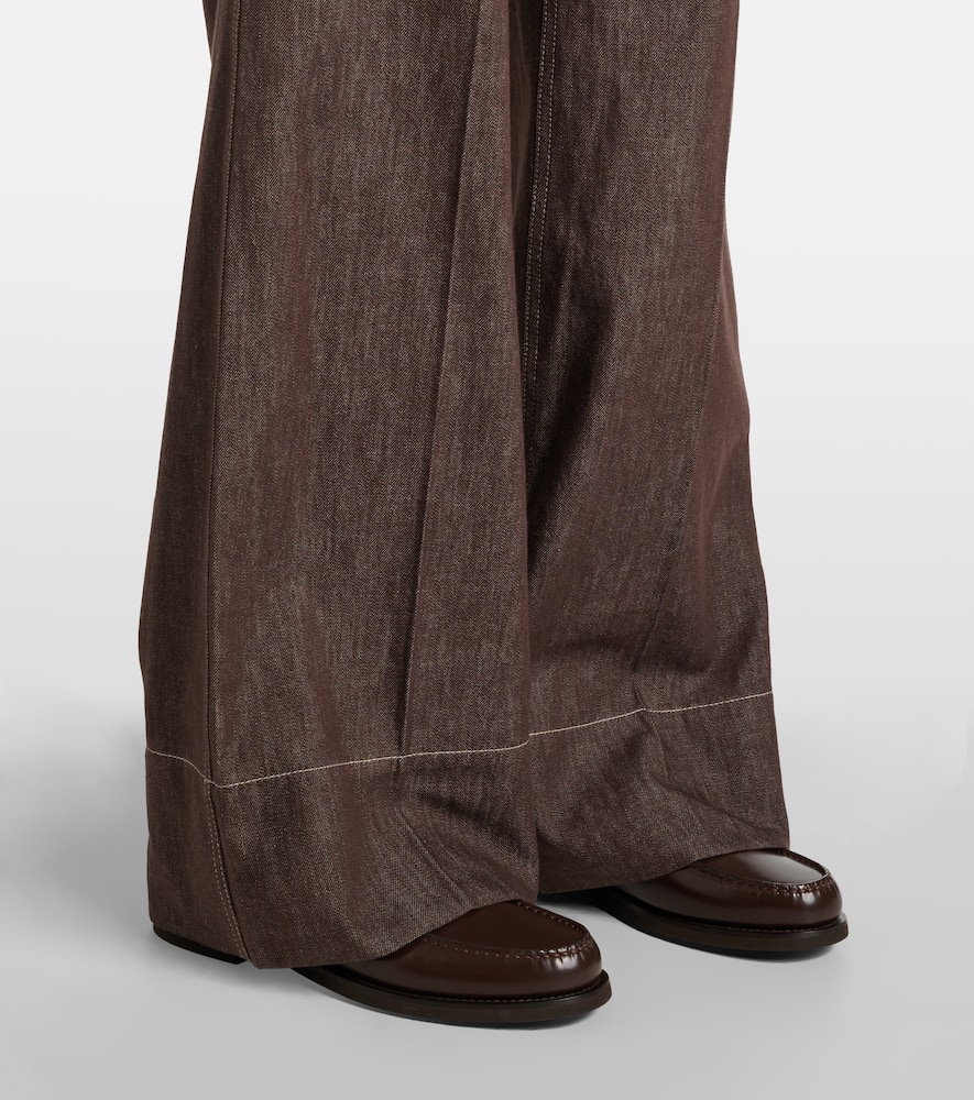 Mid-rise wide-leg jeans
