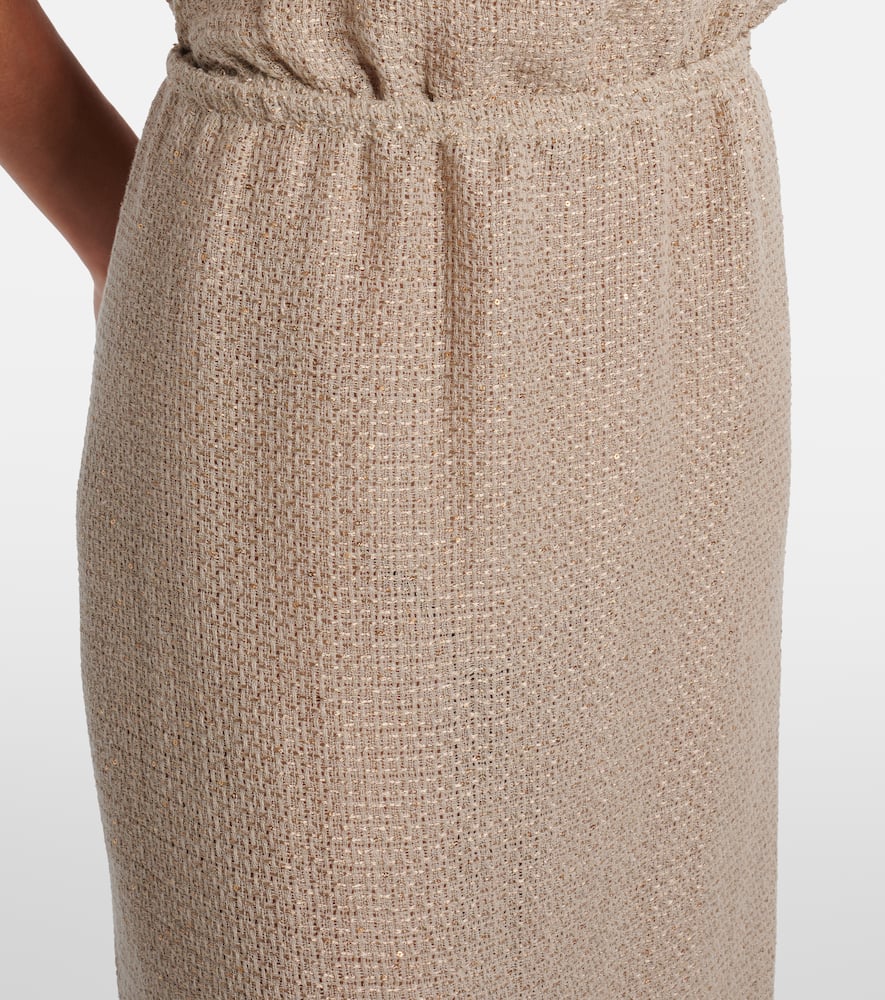 Stella sequined linen-blend maxi skirt