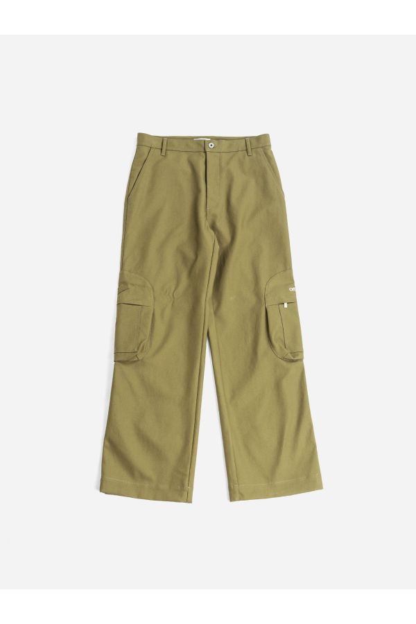 Wide-Leg Cargo Cargo Pants — Green