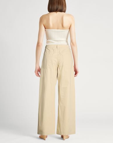 Woman Pants Sage green Size 8 Cotton