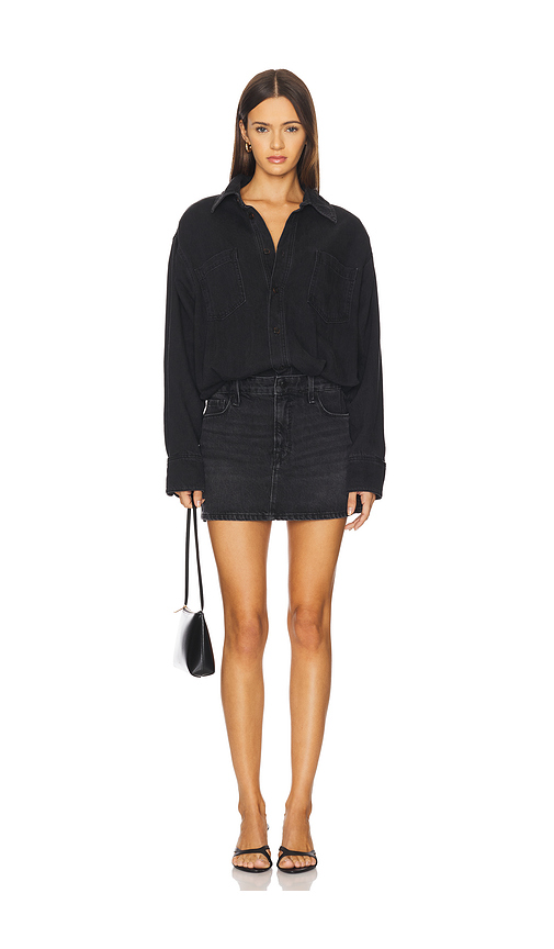 Good American Denim Shirt Dress in black389. XXXXL/4X also in L, M, S, XL/1X, XS, XXL/2X, XXXL/3X
