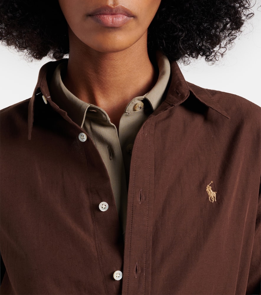 Cotton and linen shirt dress