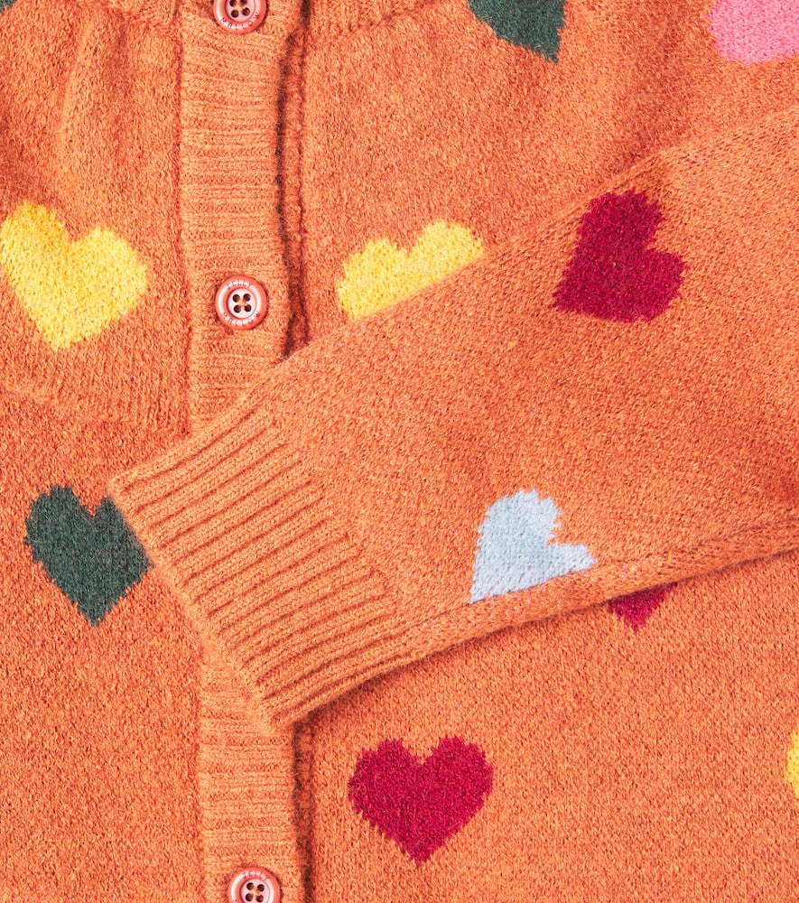 Heartblock ruffled cardigan