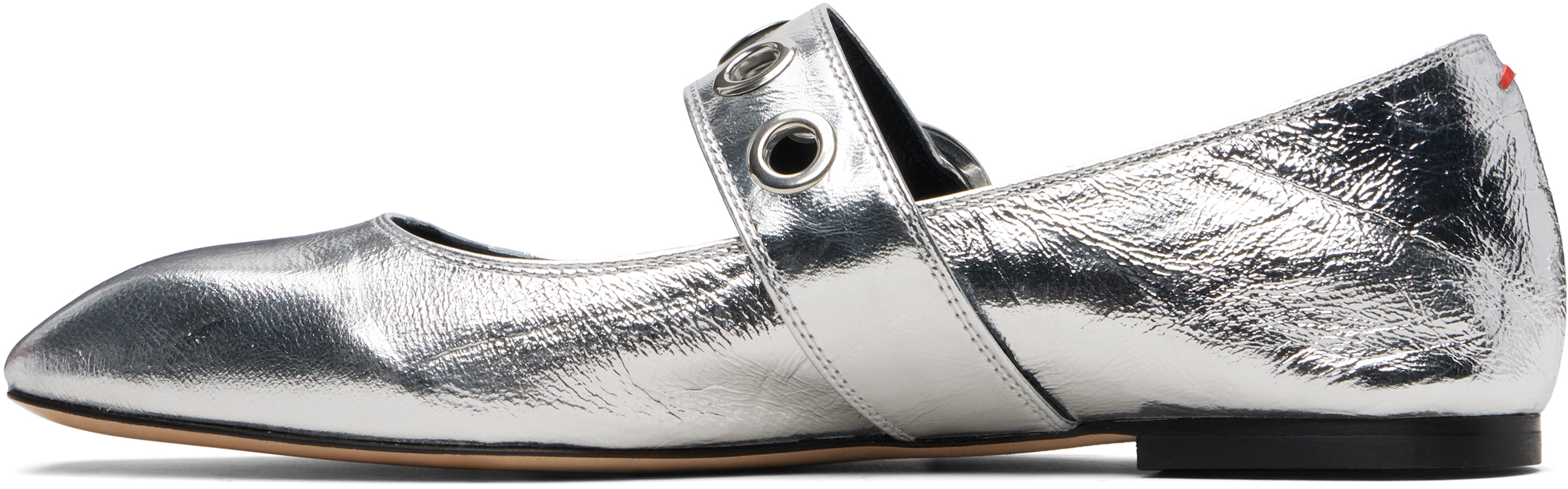 Silver Uma Eyelet Ballerina Flats