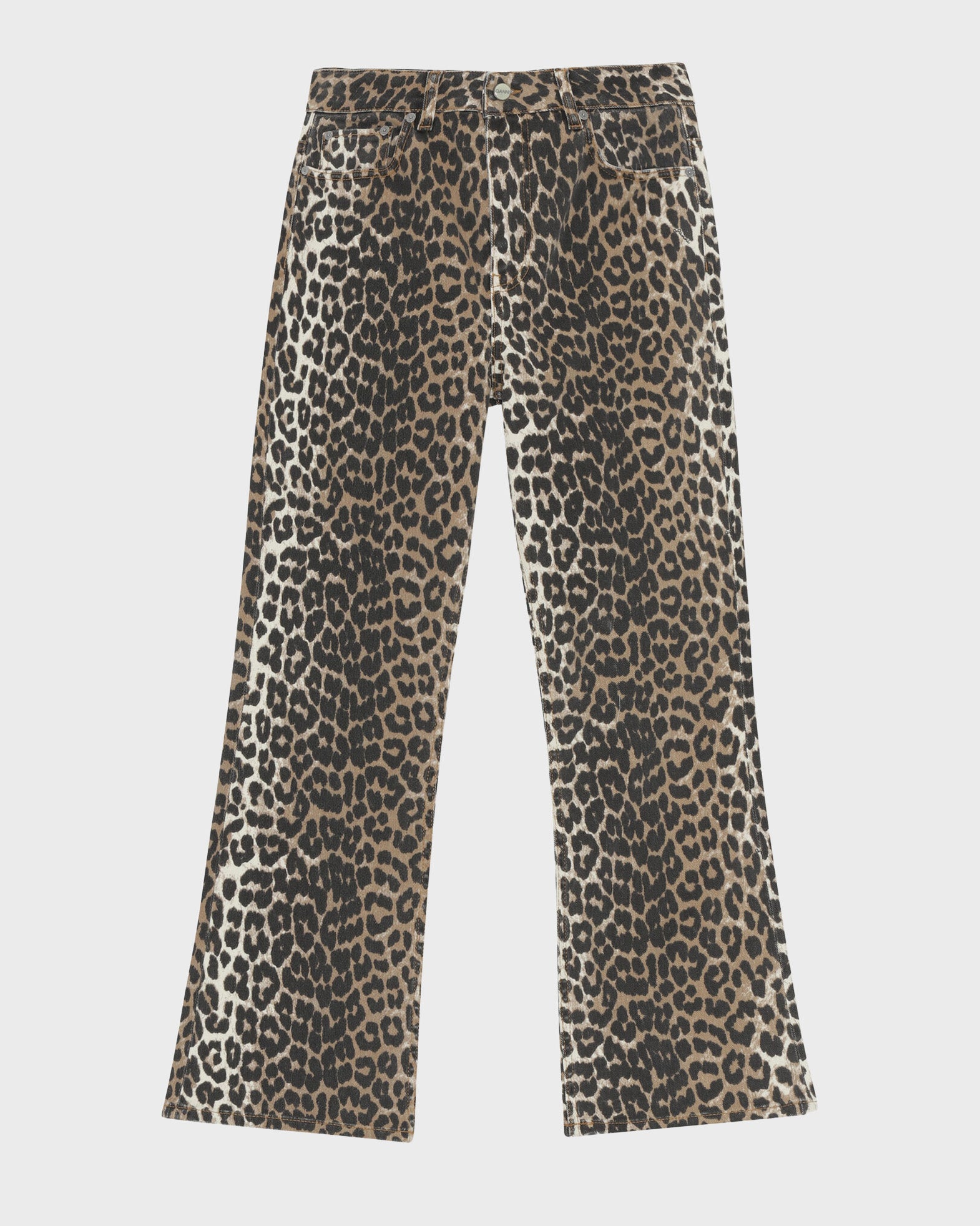 Ganni Jeans Betzy Cropped Leopard