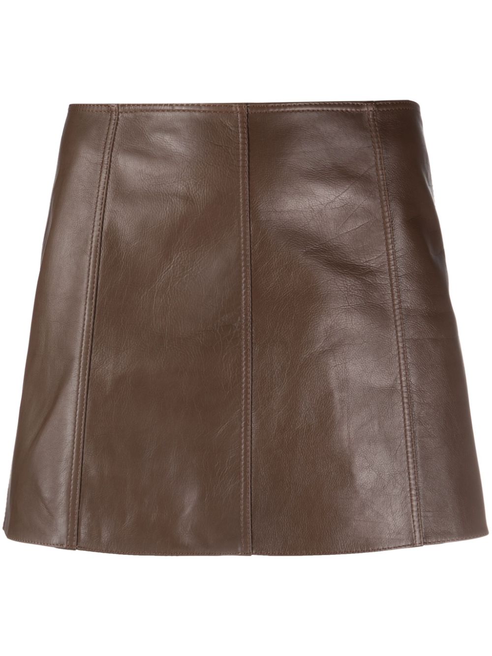 Patent leather straight miniskirt - Black