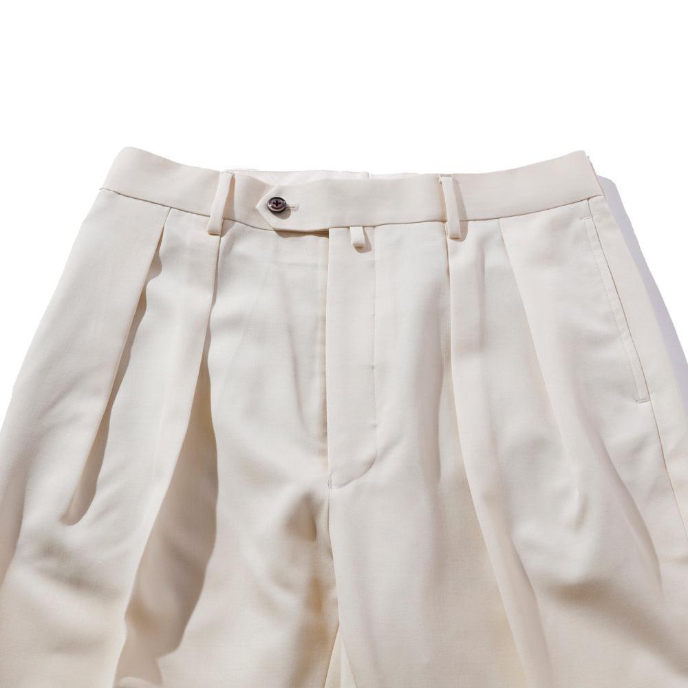 Wool Gabardine Standard Trousers Ivory