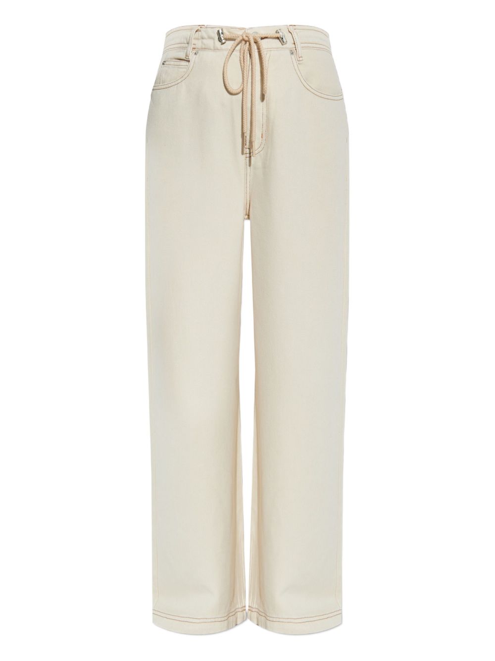 Drawstring wide-leg trousers - White
