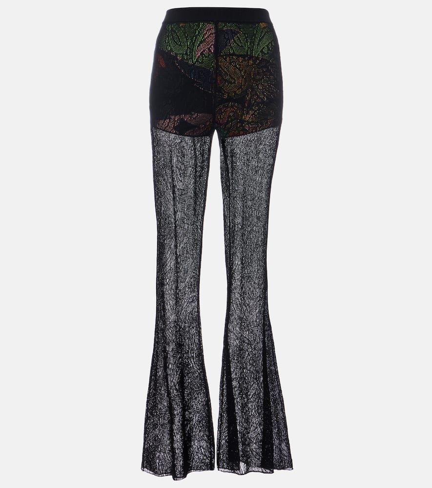 Cotton lace flared pants
