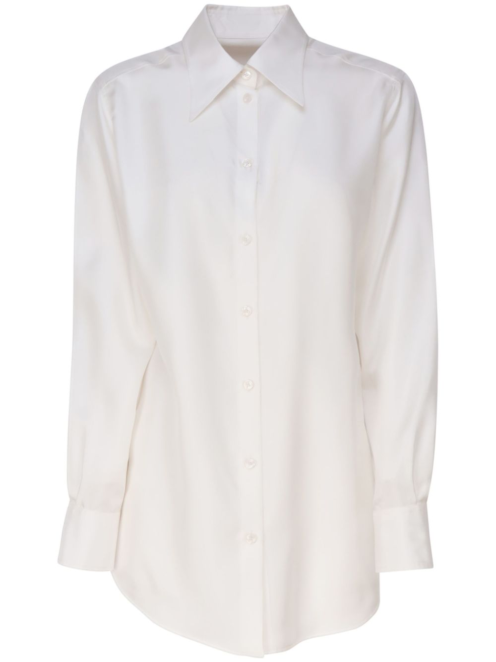 Long-sleeve silk shirt - White