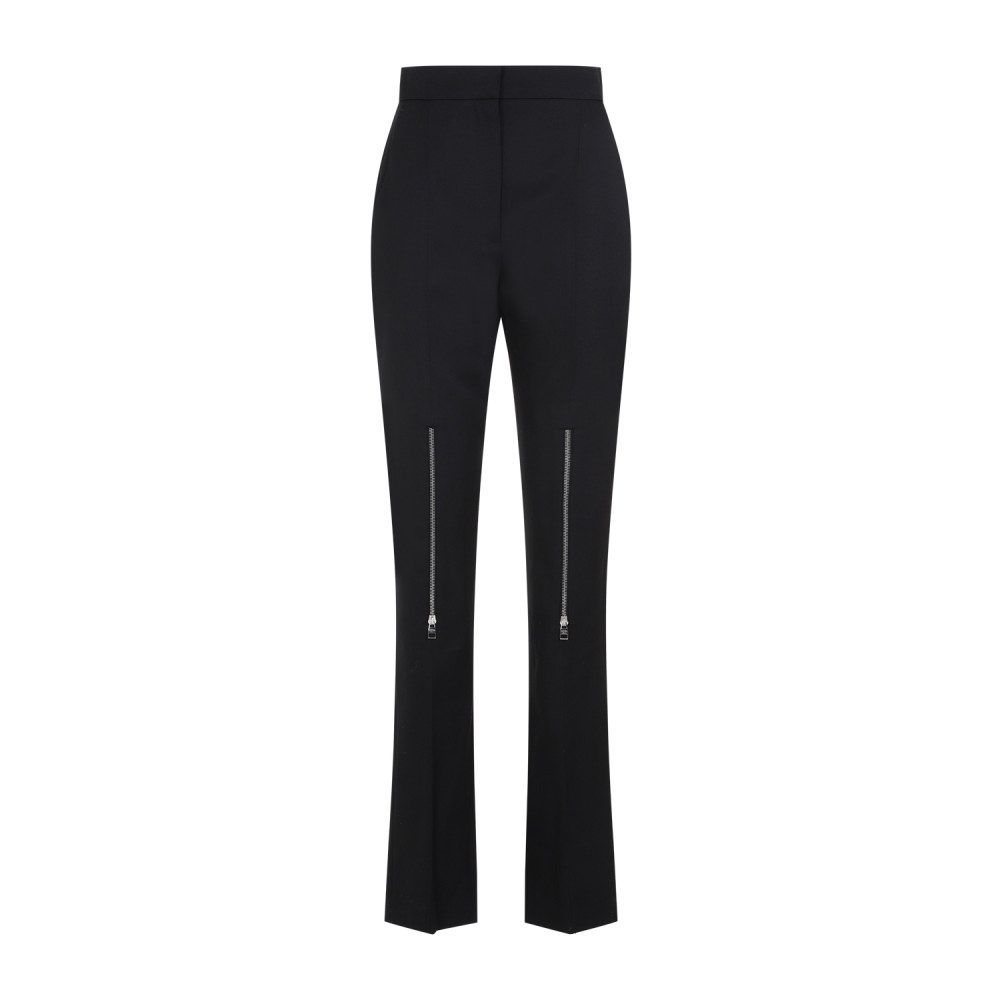 Black Wool High Waist Pants