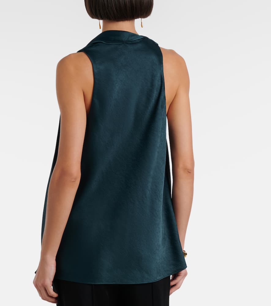 Scarf-detail satin top