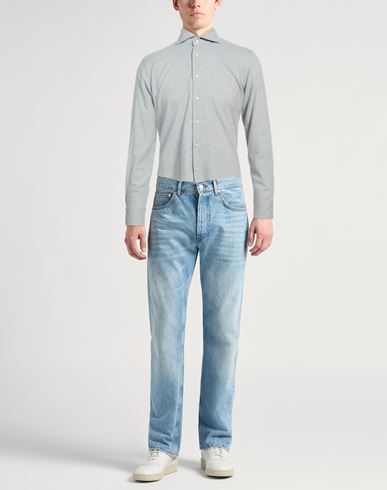 Man Shirt Light grey Size 15 ½ Cotton, Elastane
