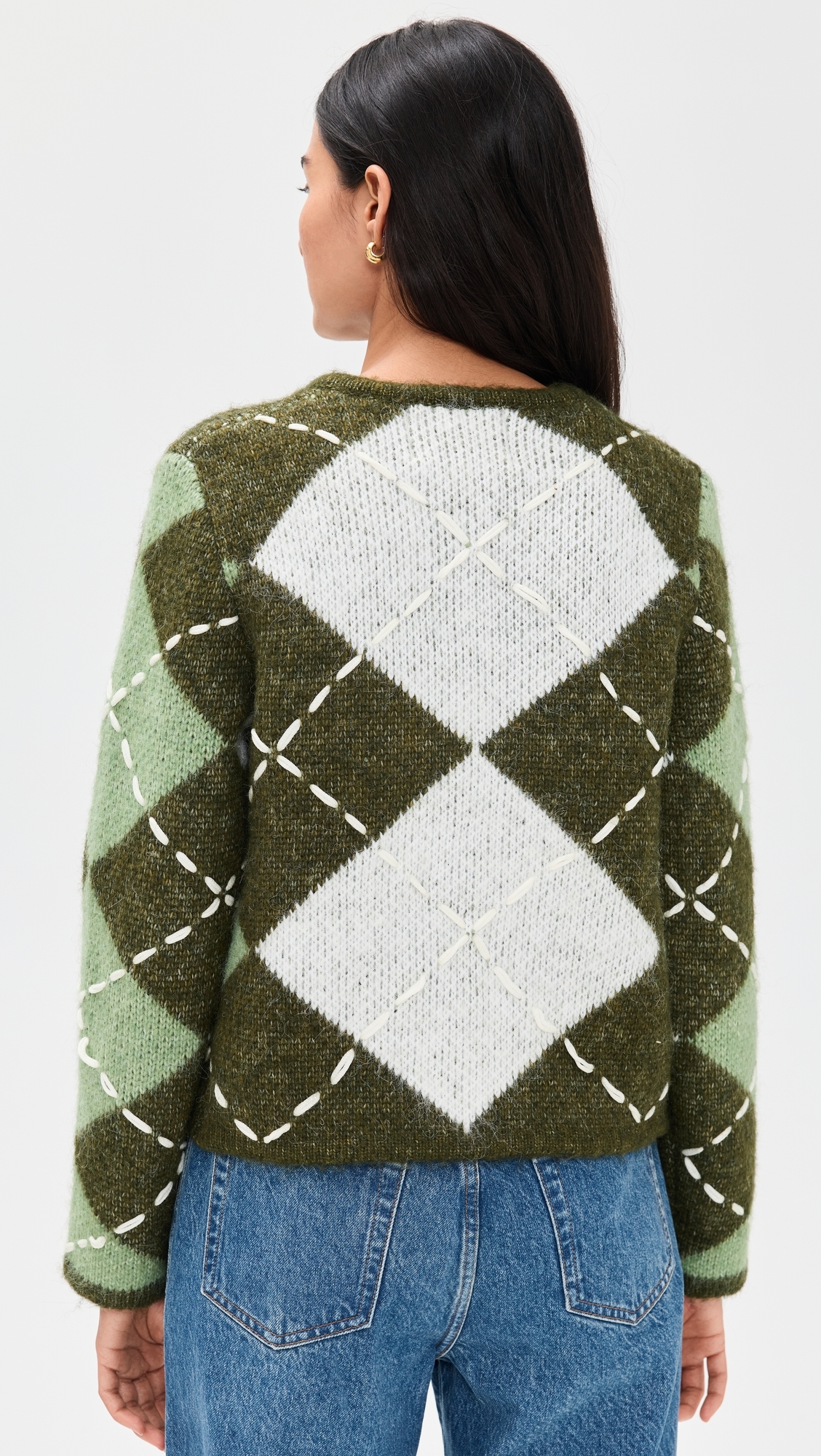Argyle Cardigan Green