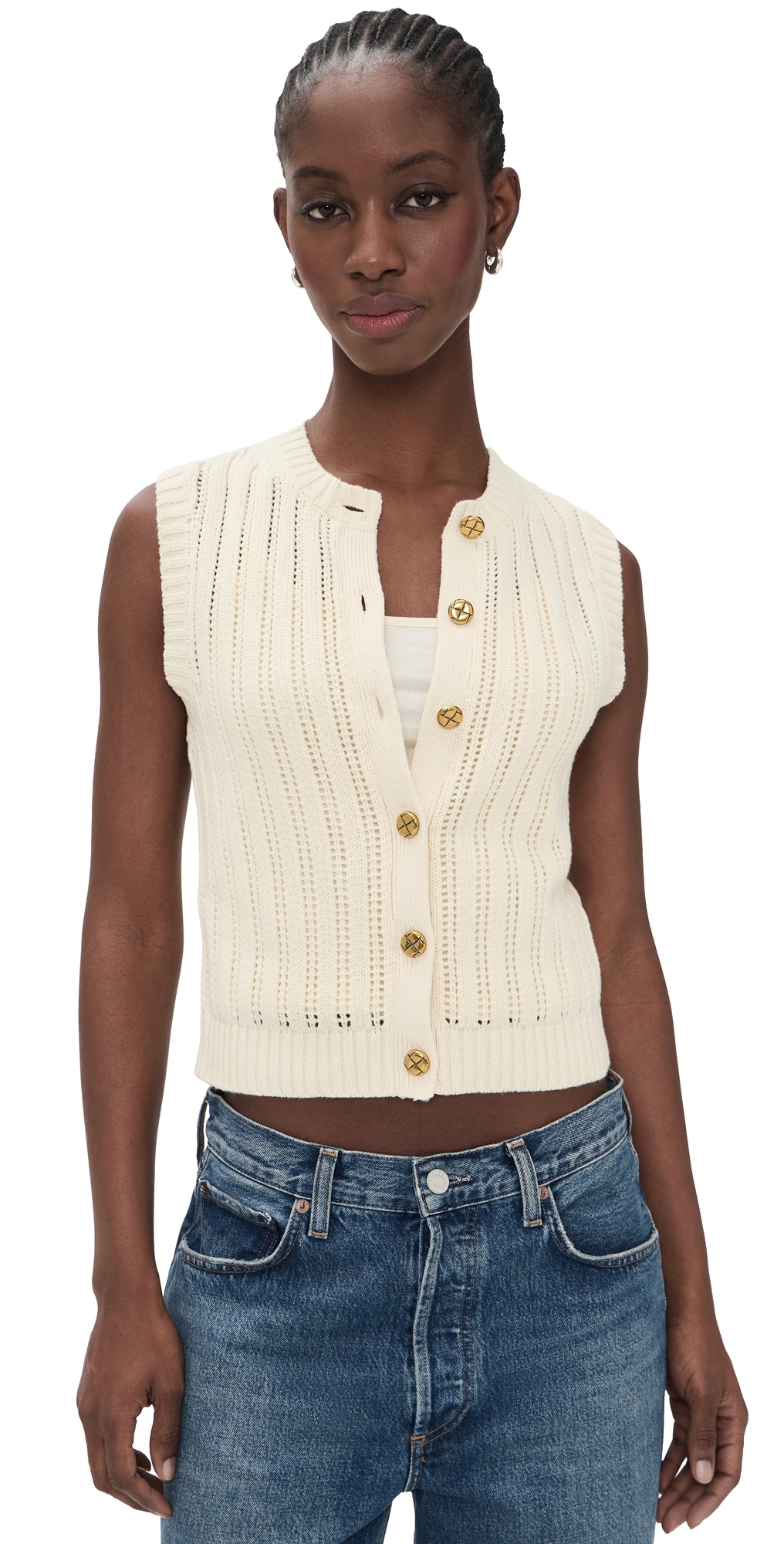 Luca Sweater Vest Antique Pearl