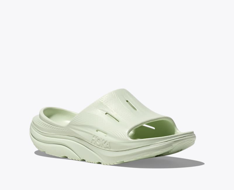 HOKA ORA Recovery Slide 3 Shoes in Sea Glass/Sea Glass