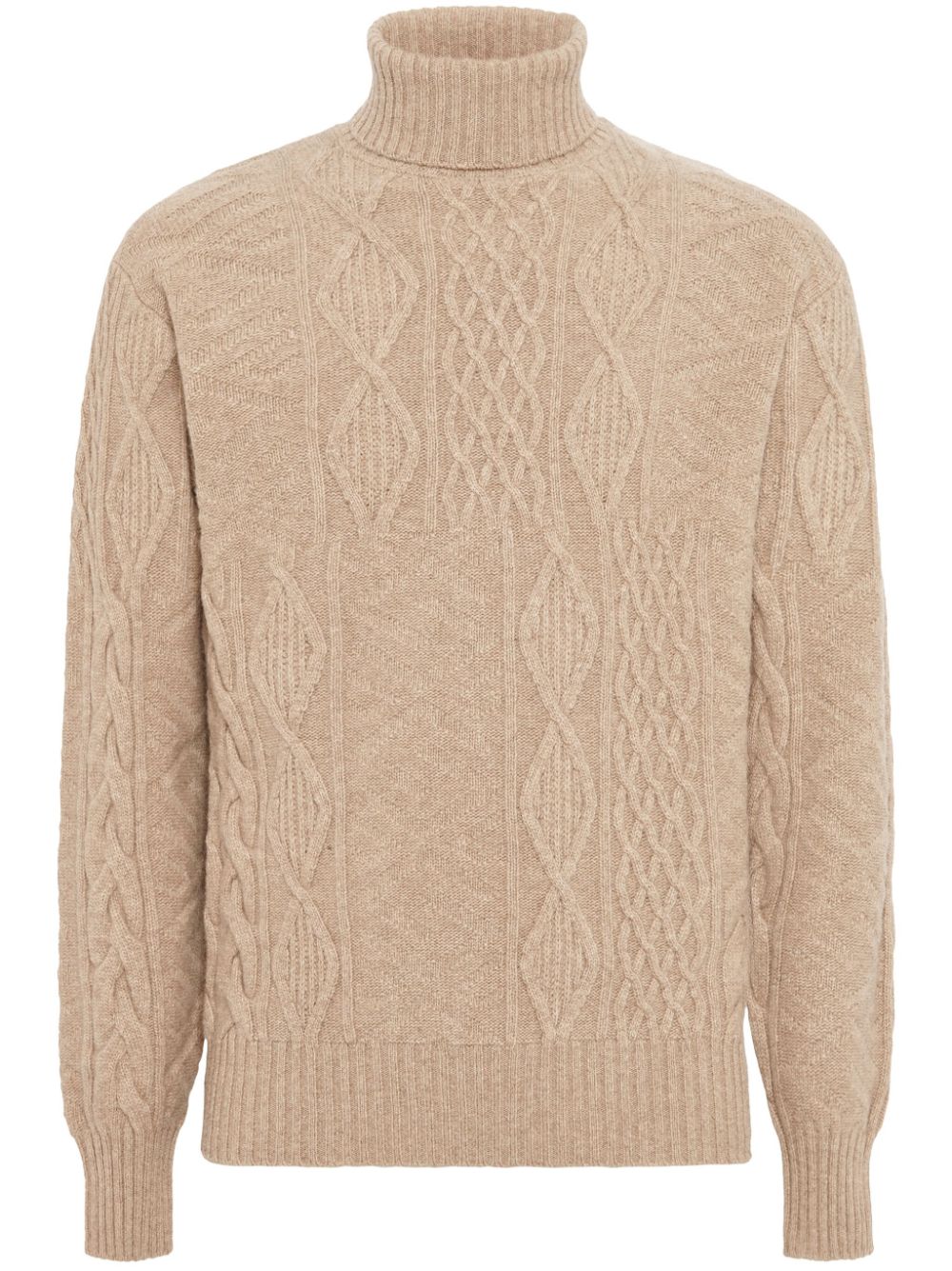 Knit polo neck jumpar - Brown