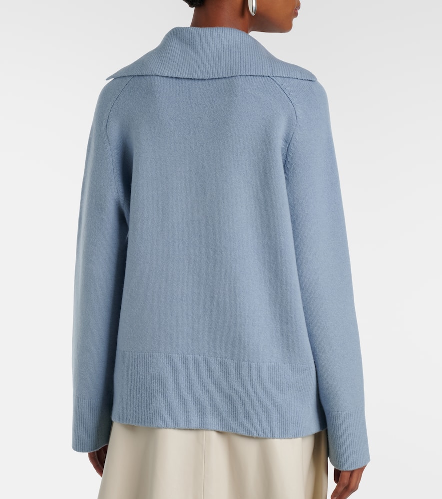 Wool and cashmere-blend polo sweater