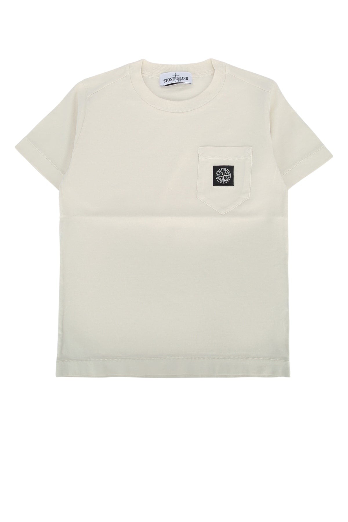Logo-Patch Cotton T-Shirt — Beige