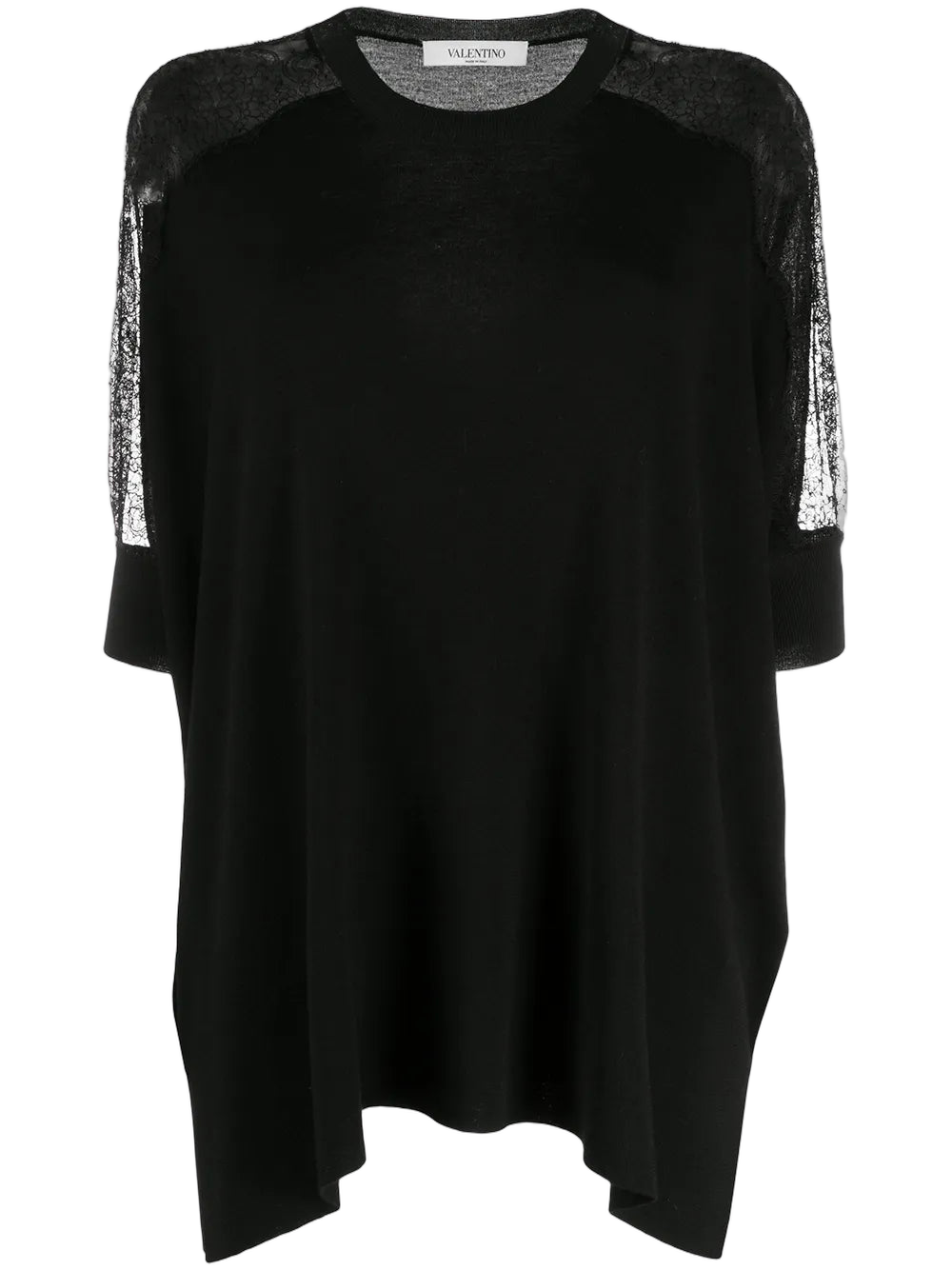 Lace Panel Detail Blouse — Black