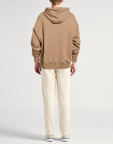 Man Sweatshirt Camel Size 40 Cotton