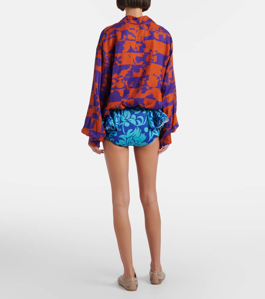 Ruffled printed shorts