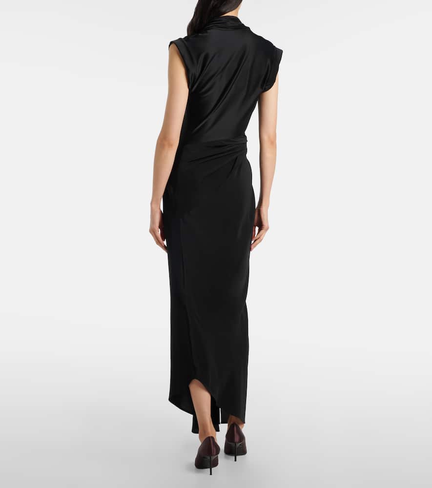 Draped asymmetric midi dress