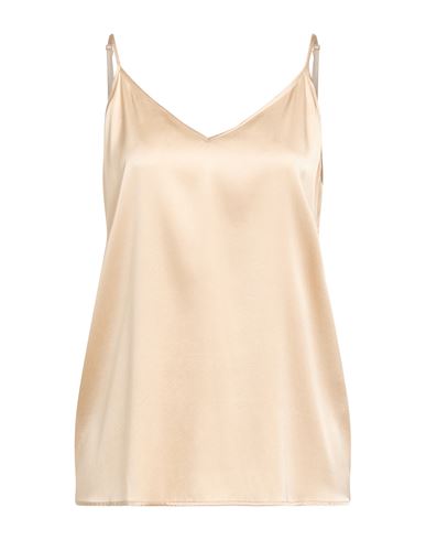 (the Mercer) N. y. Woman Top Beige Size 12 Silk, Elastane