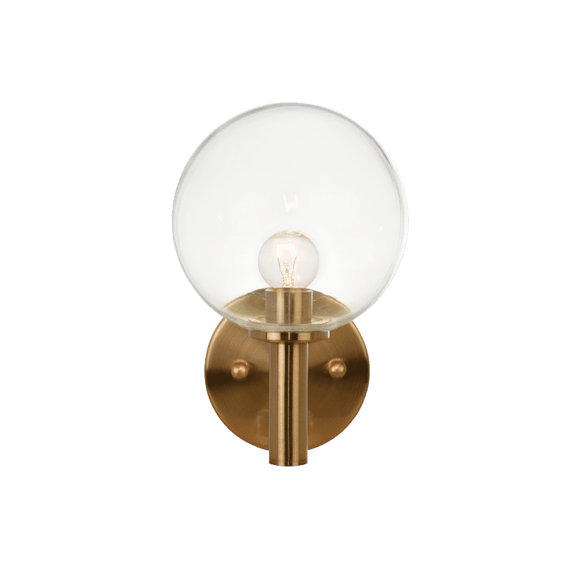 Aged Gold Brass One Light Wall Sconce from the Cosmo Collection