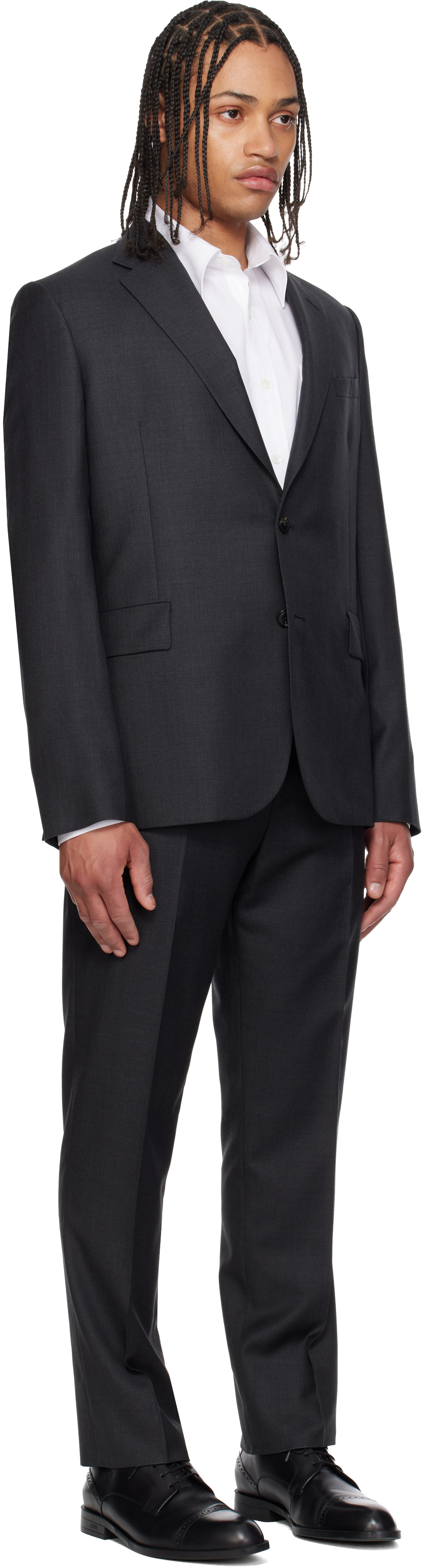 Black Tailored Two Button Suit