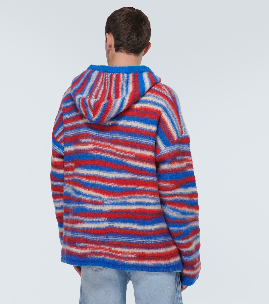 Gradient knitted oversized hoodie