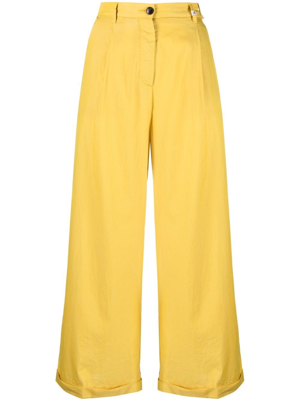 Cropped wide-leg trousers - Yellow