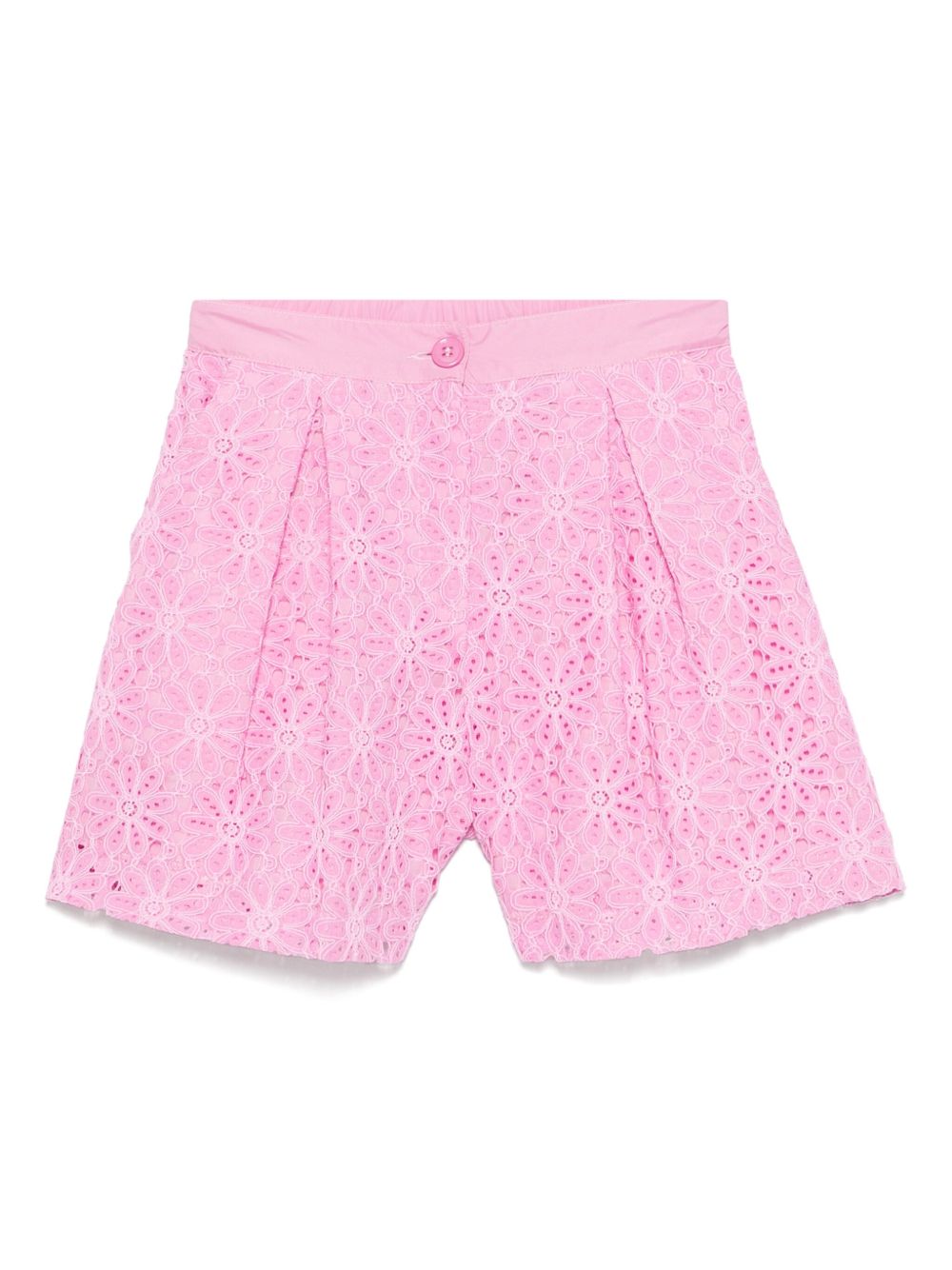 Miss Grant Kids floral-lace shorts - FLAMI FLAMINGO