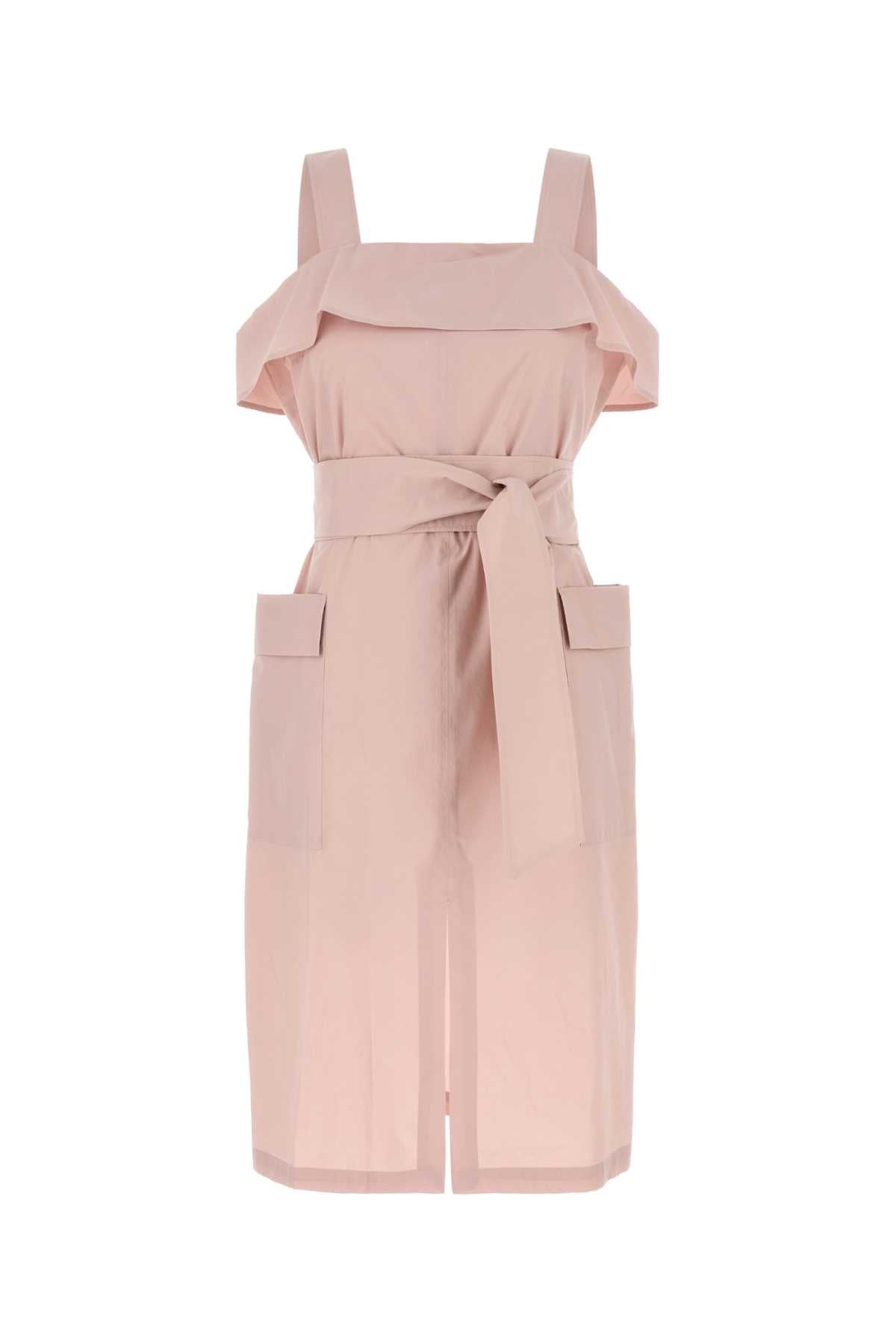 Cold-Shoulder Cotton Dress — Pink