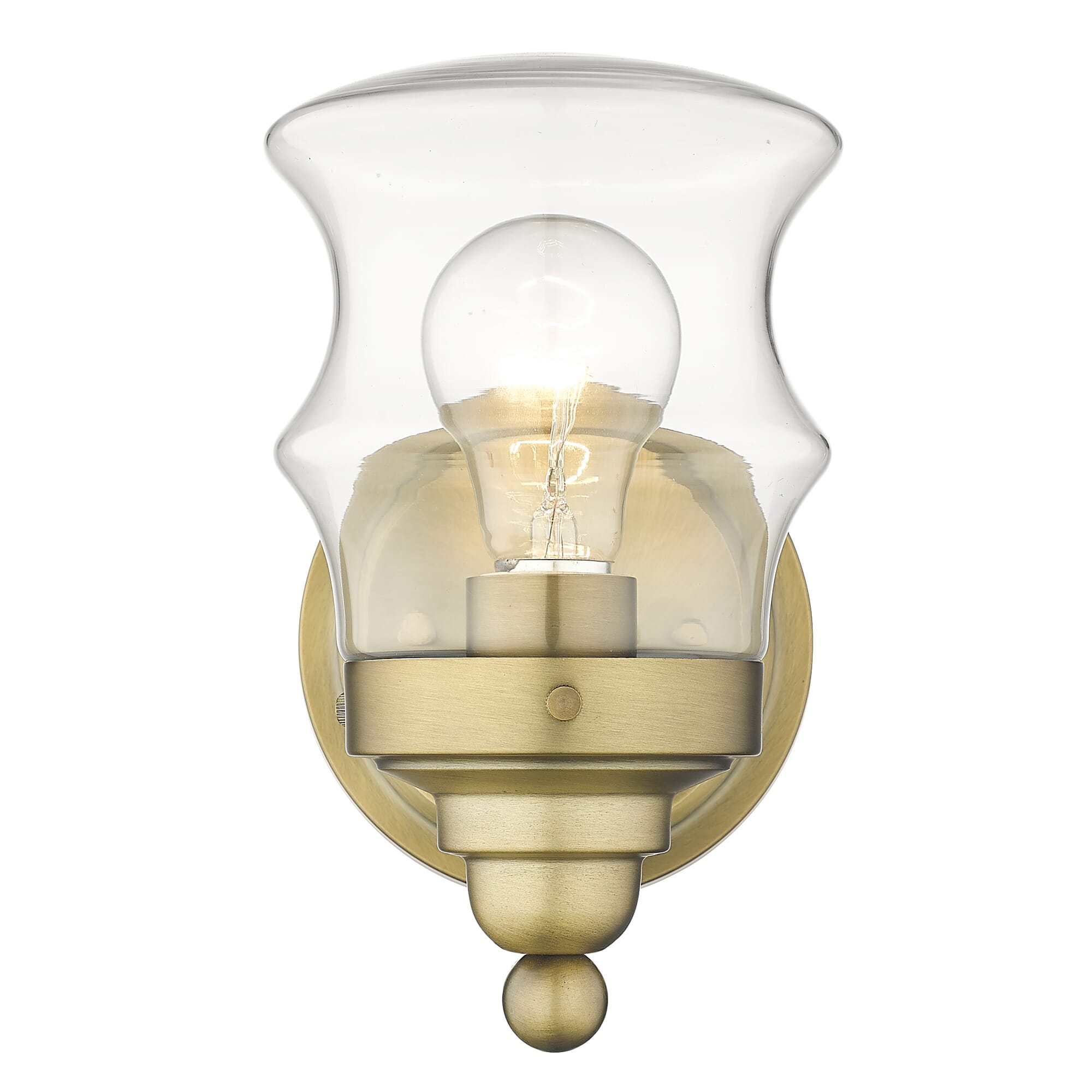 Antique Brass One Light Vanity from the Keal Collection