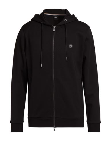 Man Sweatshirt Black Size XL Cotton, Polyester