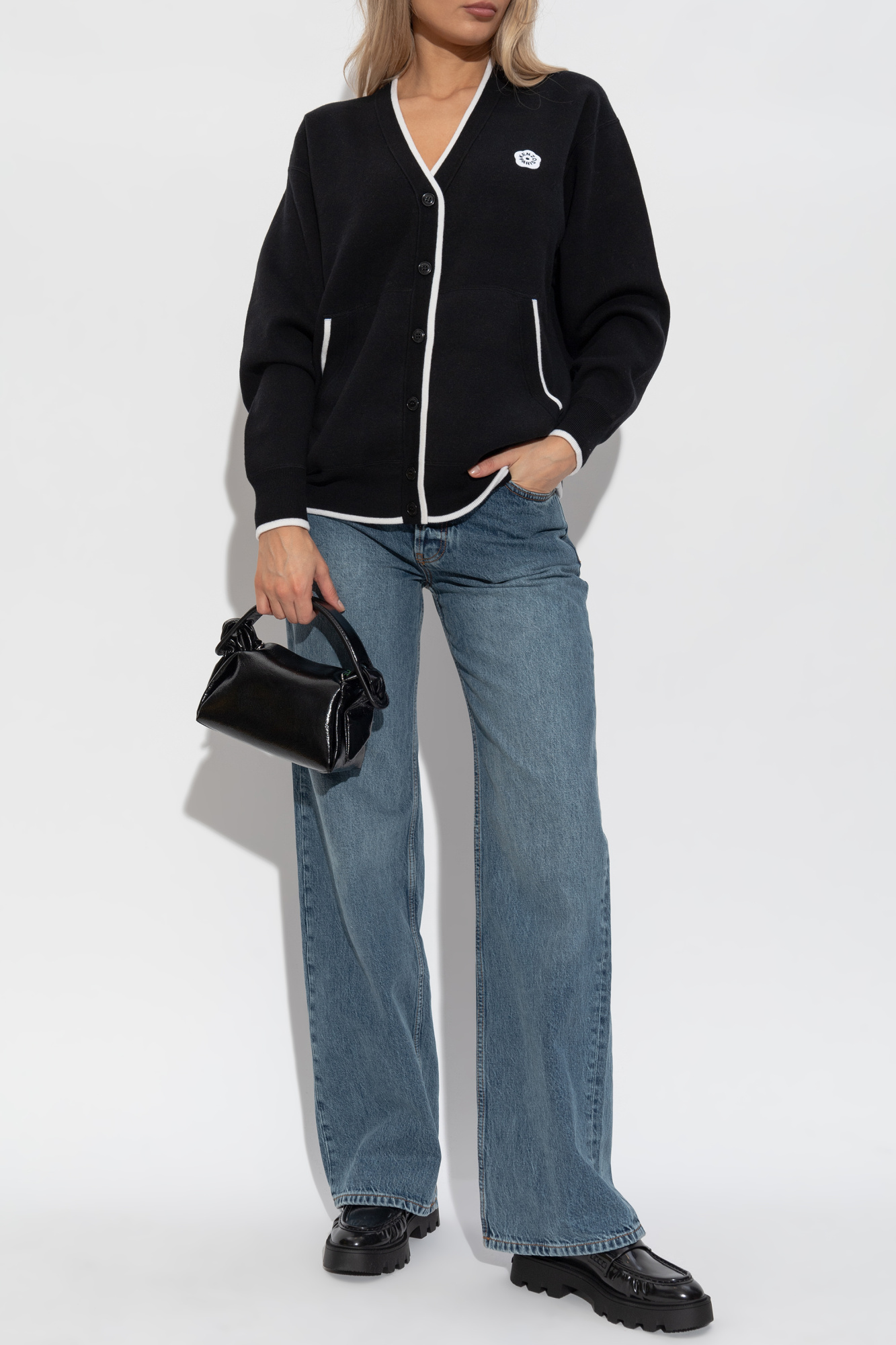 Cardigan With Logo, Women's, Black