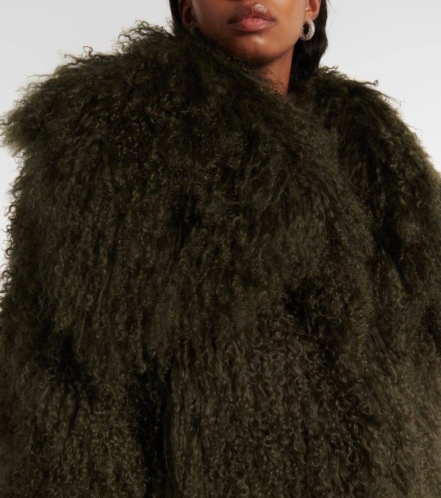 Faux fur bomber jacket