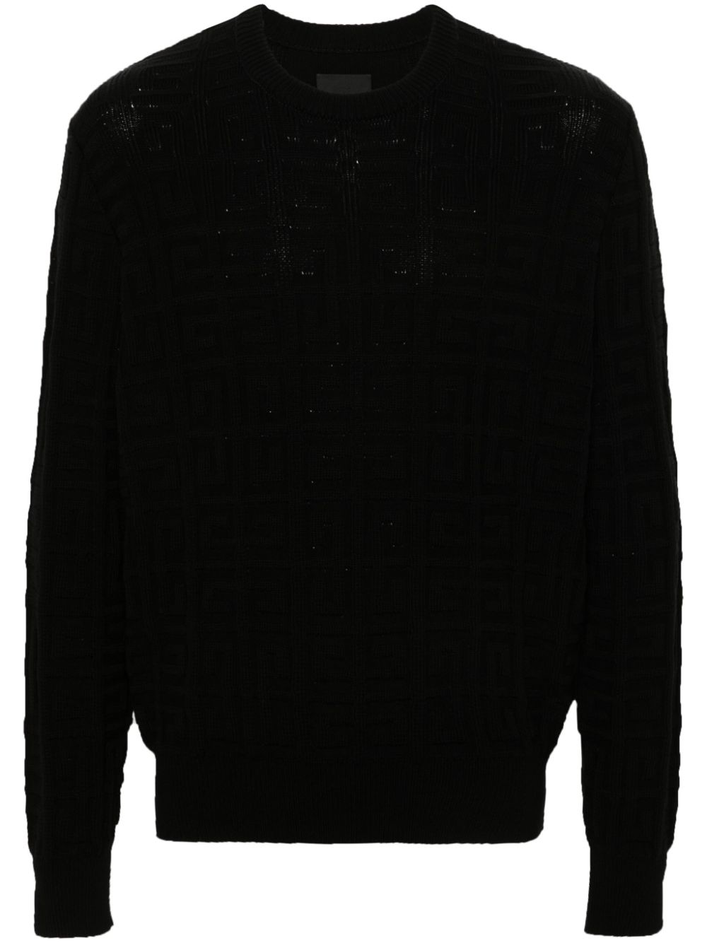 4G jacquard cotton jumper - Black