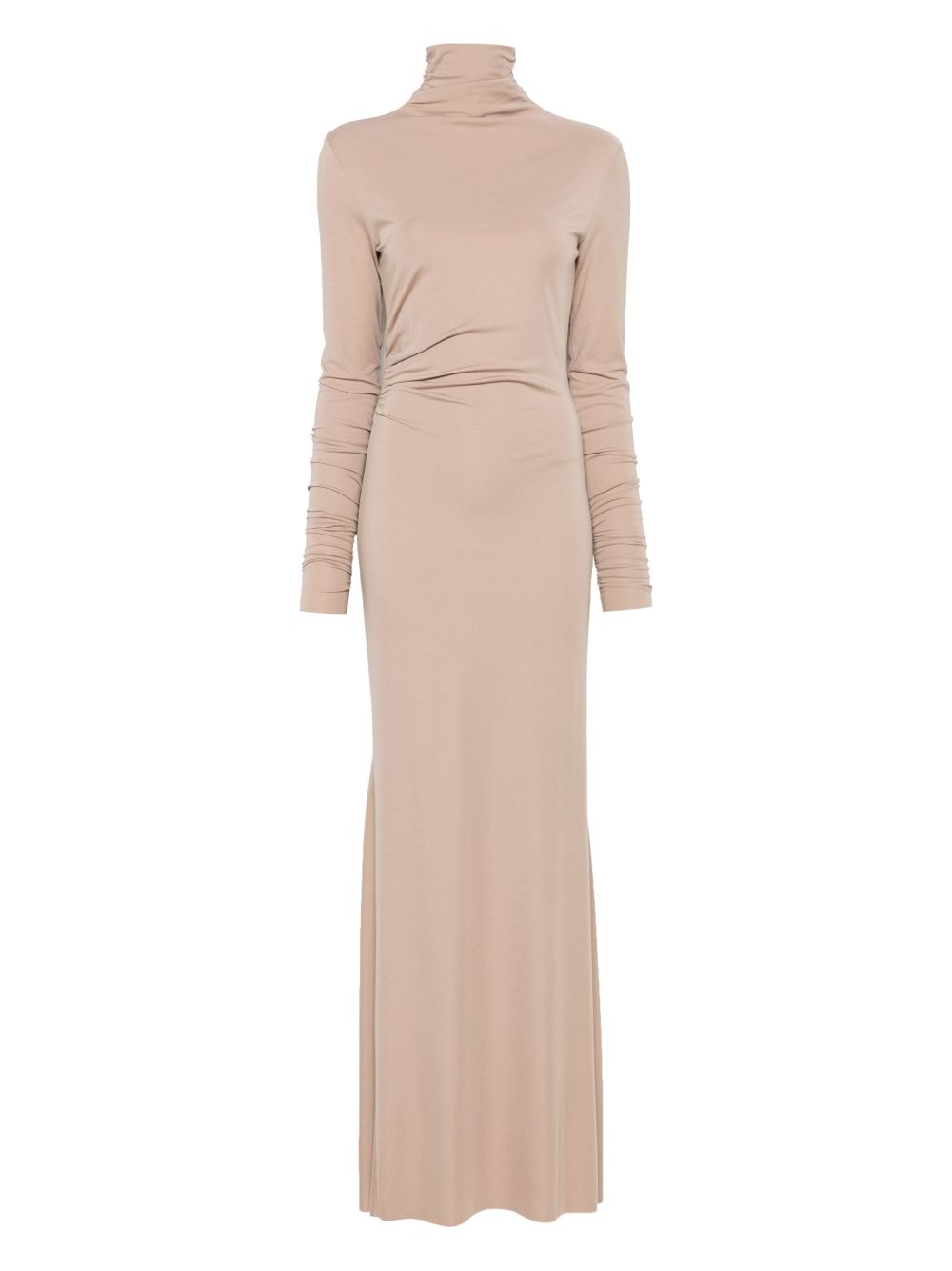 A.M.G. ruched-detailed maxi dress - Brown