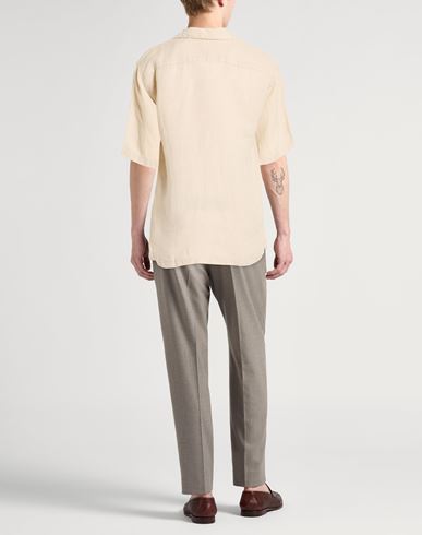 Man Shirt Beige Size L Linen