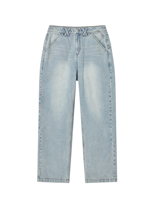 DALGOMM DENIM PANTS ASH BLUE