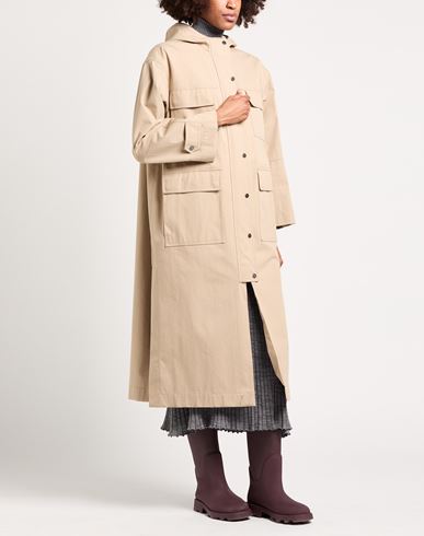 Woman Overcoat & Trench Coat Sand Size 4 Cotton, Polyamide, Polyurethane, Brass
