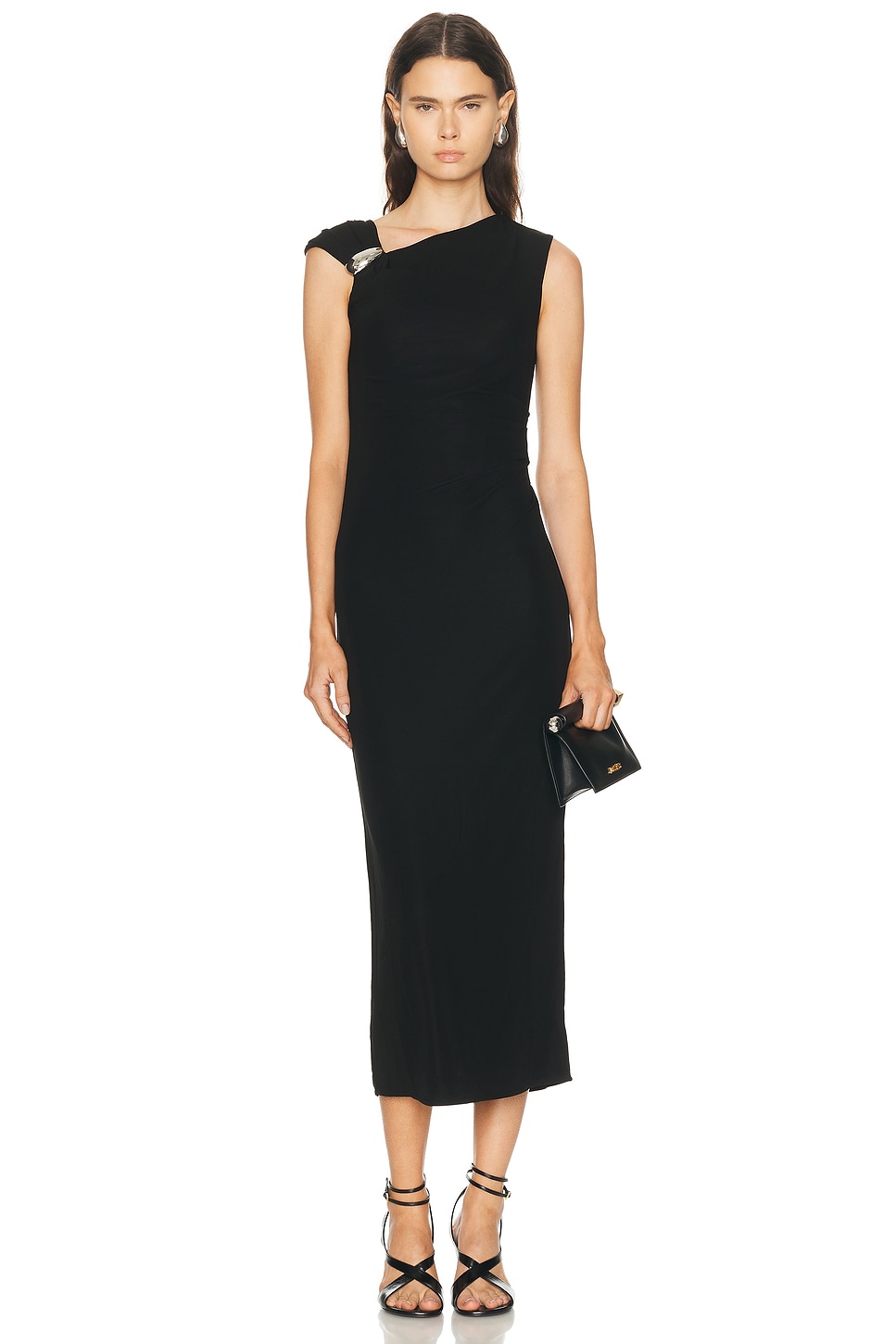 L'Academie by Marianna Maeko Midi Dress in Black - Black. L also in M, S, XL