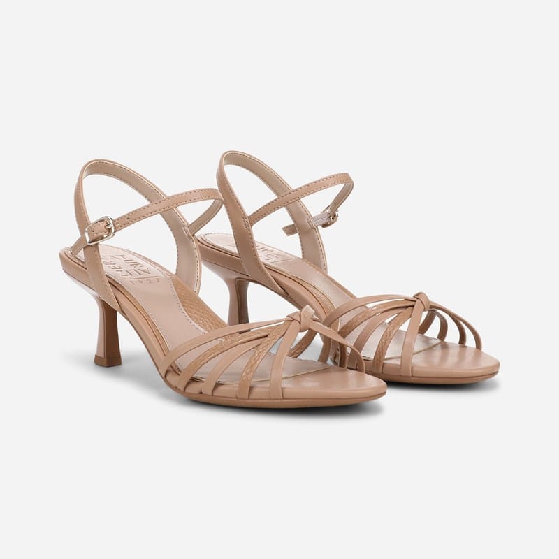 Tawny Dress Sandals, Taupe Snake Faux Leather