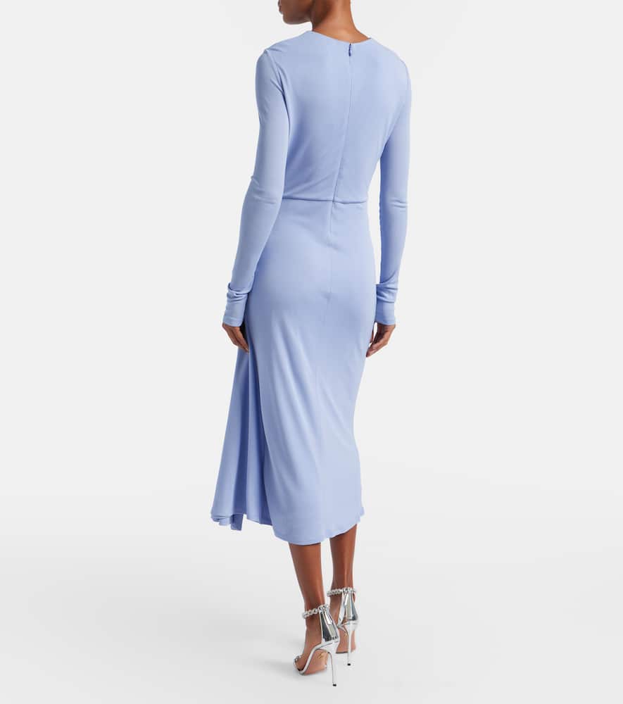Draped jersey midi dress