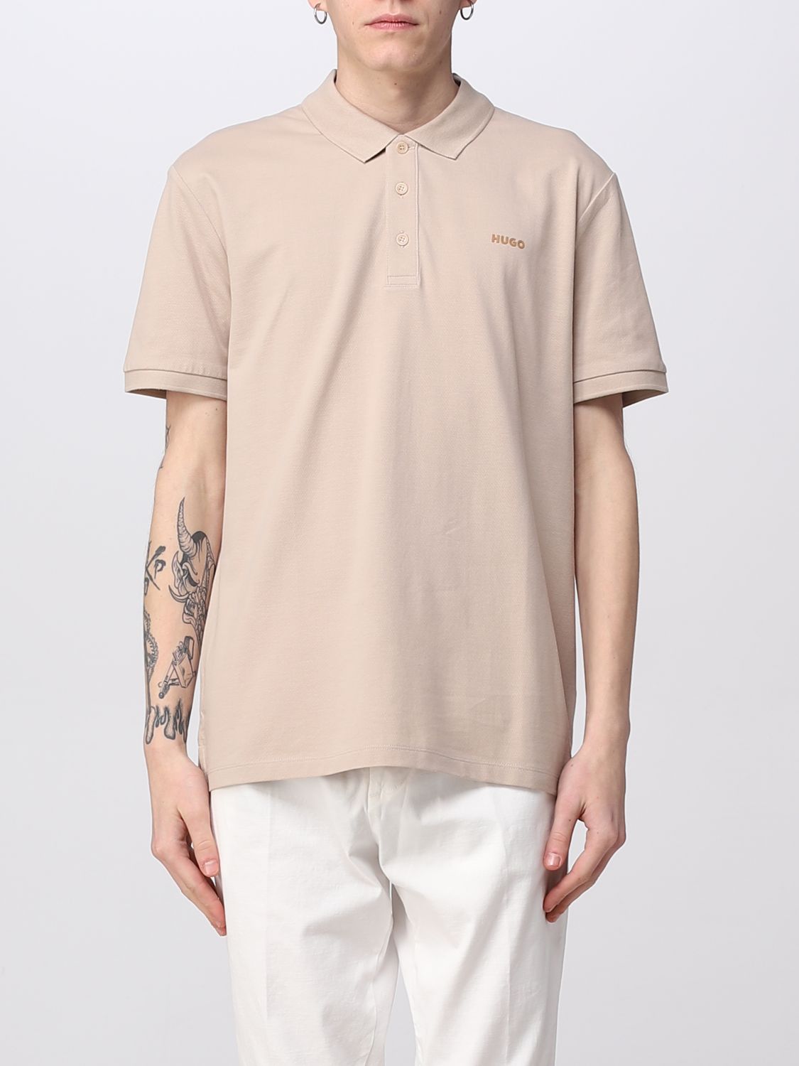 Polo Shirt Men color Beige